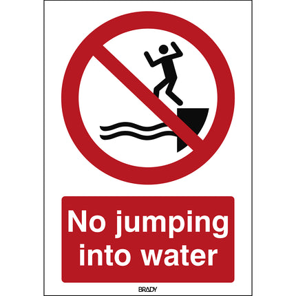 ISO Safety Sign  No jumping into water