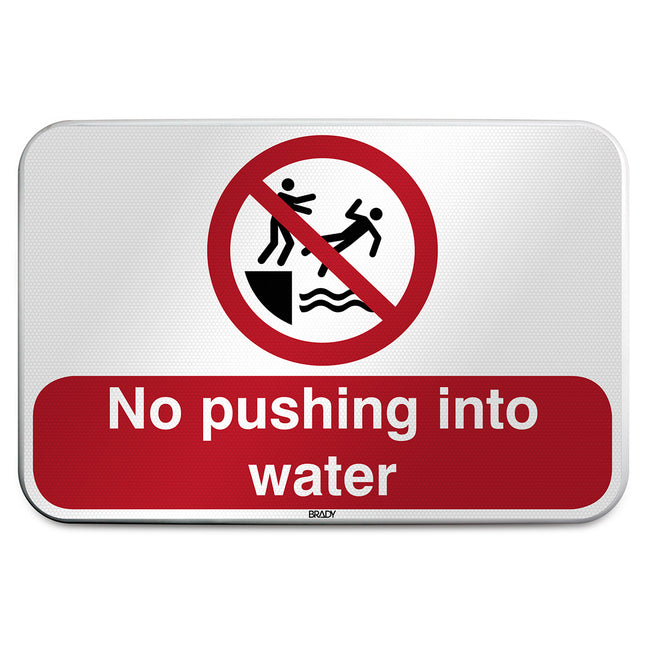 ISO Safety Sign  No pushing into water