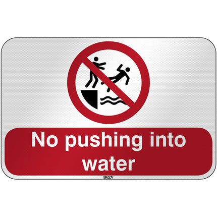 ISO Safety Sign  No pushing into water