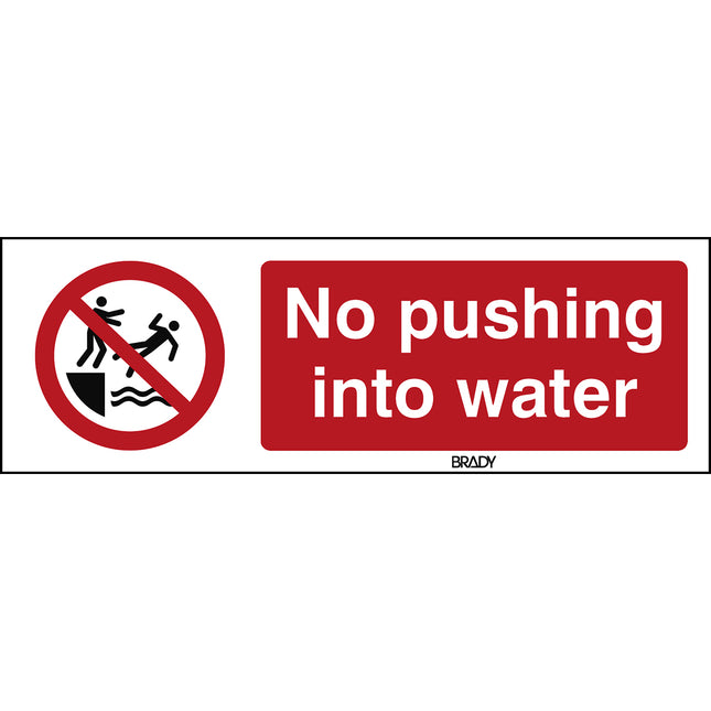 ISO Safety Sign  No pushing into water