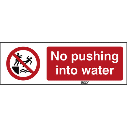 ISO Safety Sign  No pushing into water