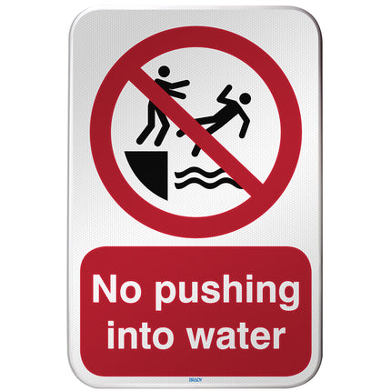 ISO Safety Sign  No pushing into water