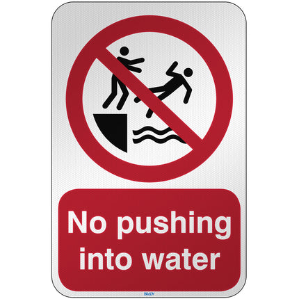 ISO Safety Sign  No pushing into water