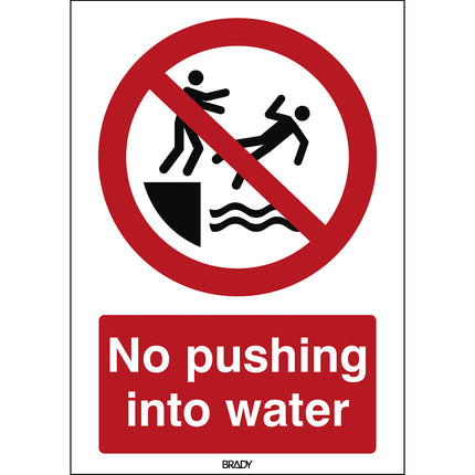 ISO Safety Sign  No pushing into water