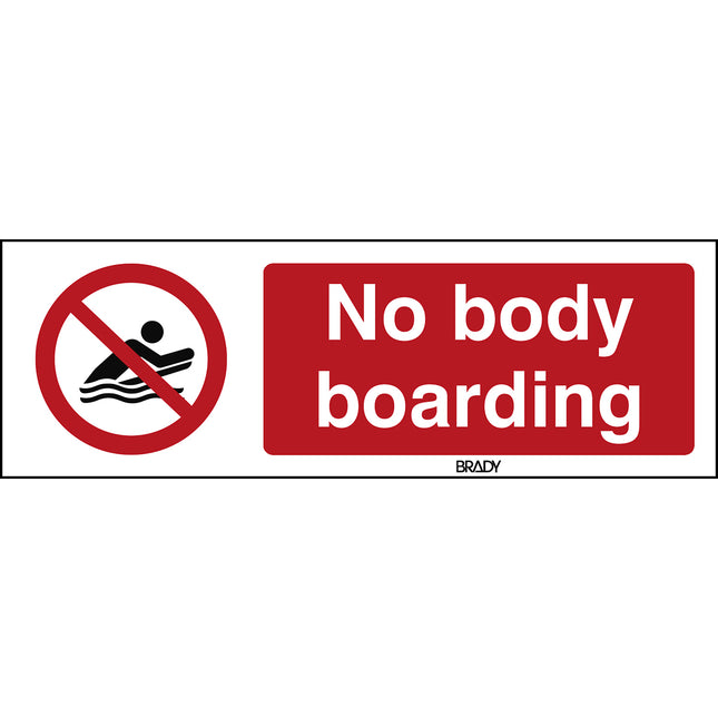ISO Safety Sign  No body boarding