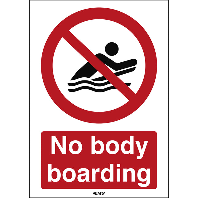 ISO Safety Sign  No body boarding