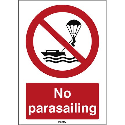 ISO Safety Sign  No parasailing