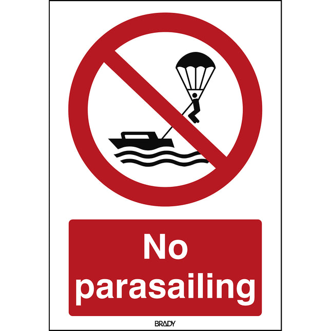 ISO Safety Sign  No parasailing