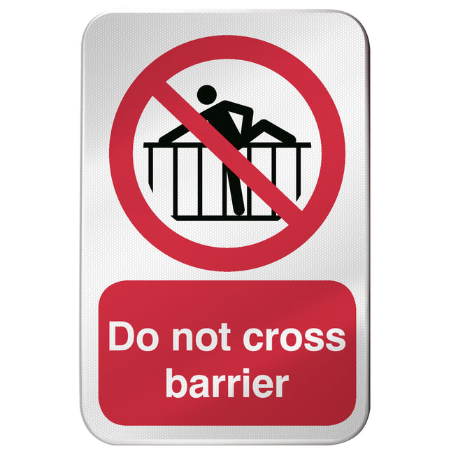ISO Safety Sign  Do not cross barrier