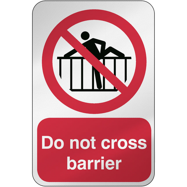 ISO Safety Sign  Do not cross barrier
