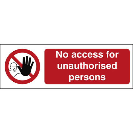 Safety Sign  No access for unauthorized persons