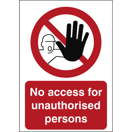 Safety Sign  No access for unauthorized persons