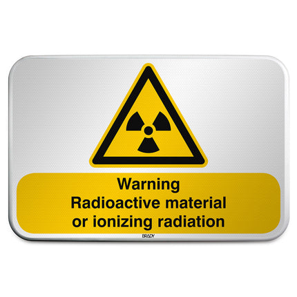 ISO Safety Sign  Warning Radioactive material or ionizing radiation