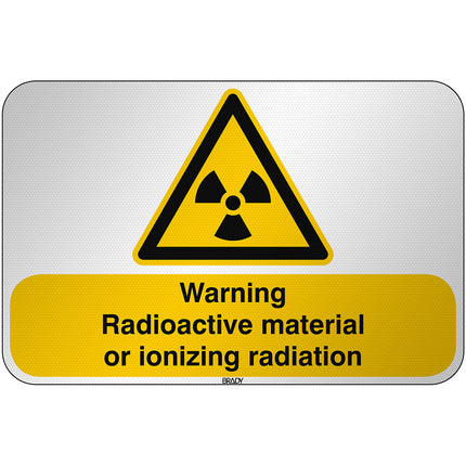 ISO Safety Sign  Warning Radioactive material or ionizing radiation