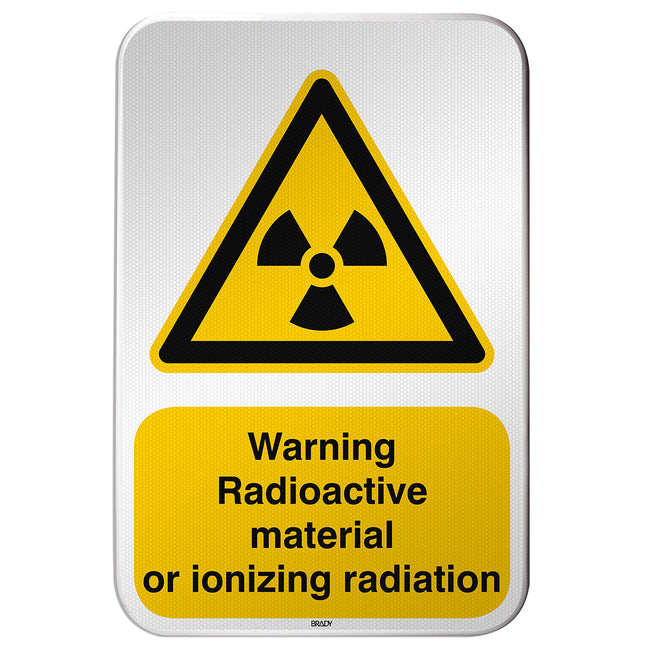 ISO Safety Sign  Warning Radioactive material or ionizing radiation
