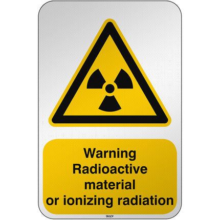 ISO Safety Sign  Warning Radioactive material or ionizing radiation