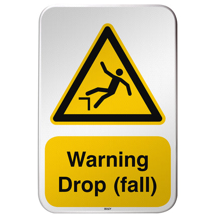 ISO Safety Sign  Warning  Drop fall