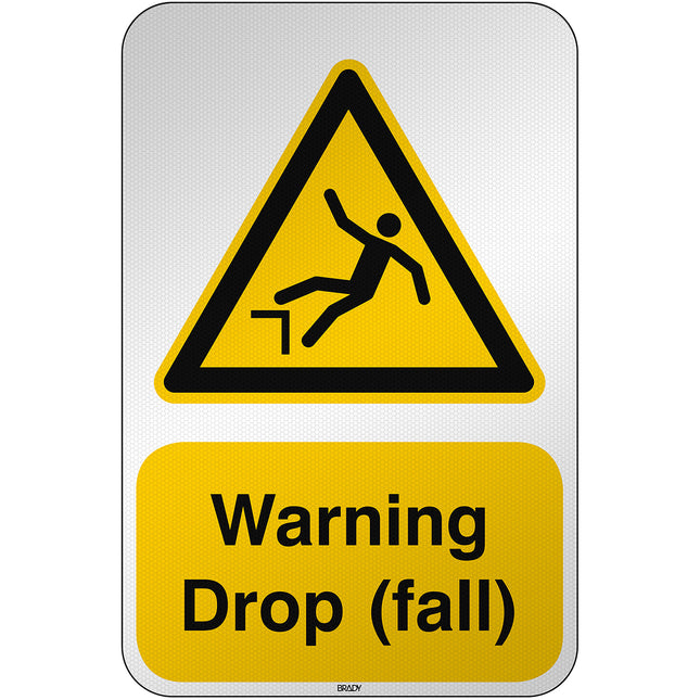 ISO Safety Sign  Warning Drop fall