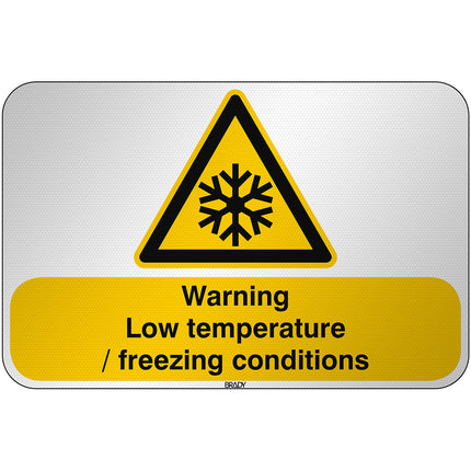 ISO Safety Sign  Warning Low temperature freezing conditions