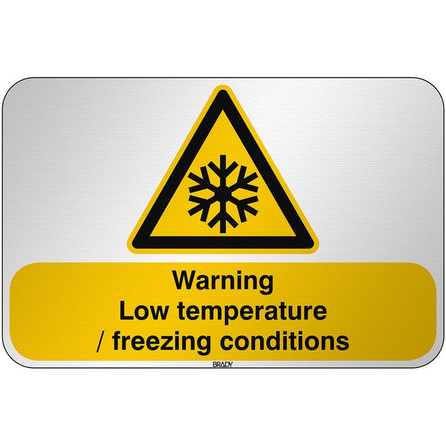 ISO Safety Sign  Warning Low temperature freezing conditions