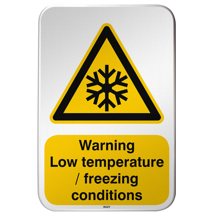 ISO Safety Sign  Warning Low temperature freezing conditions