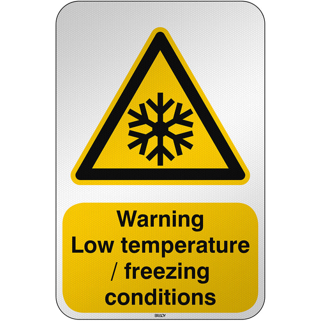 ISO Safety Sign  Warning Low temperature freezing conditions