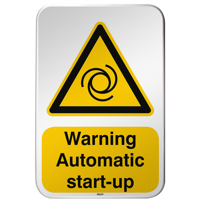 ISO Safety Sign  Warning Automatic startup