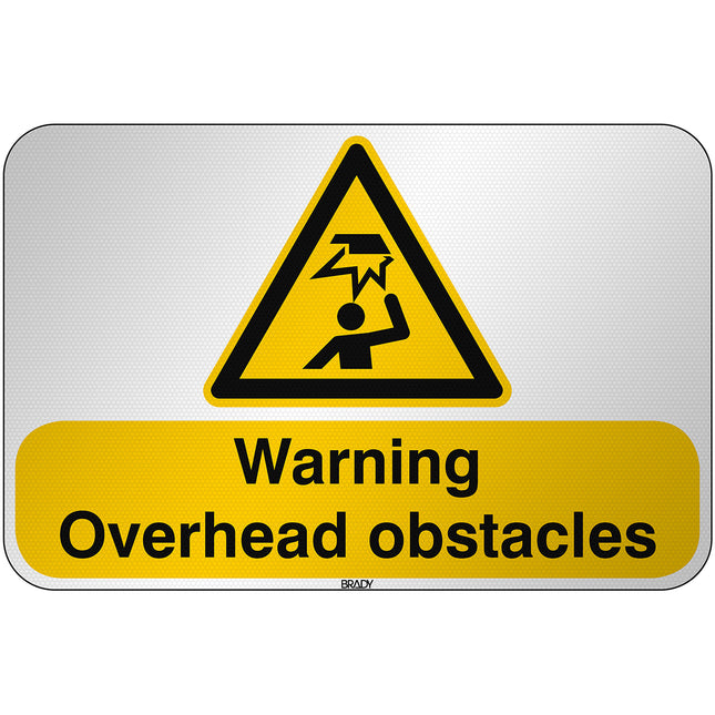 ISO Safety Sign  Warning Overhead obstacles