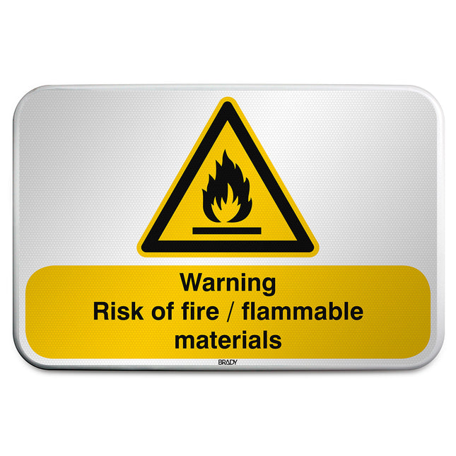 ISO Safety Sign  Warning Flammable materials