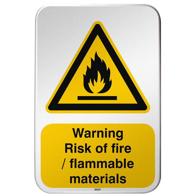 ISO Safety Sign  Warning Flammable materials