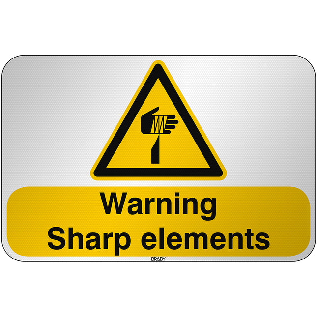 ISO Safety Sign  Warning Sharp elements