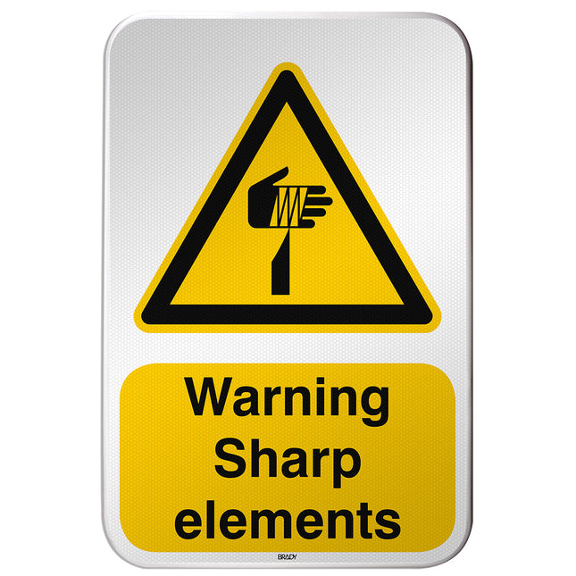 ISO Safety Sign  Warning Sharp elements