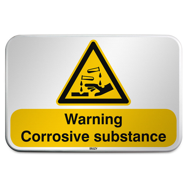 ISO Safety Sign  Warning Corrosive substance