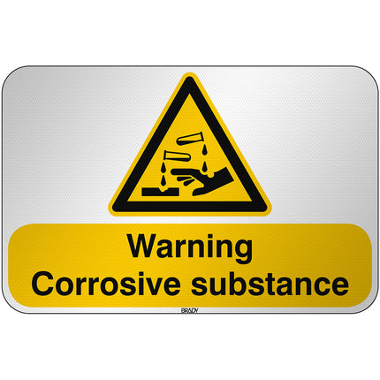 ISO Safety Sign  Warning Corrosive substance