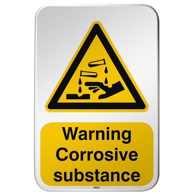 ISO Safety Sign  Warning Corrosive substance