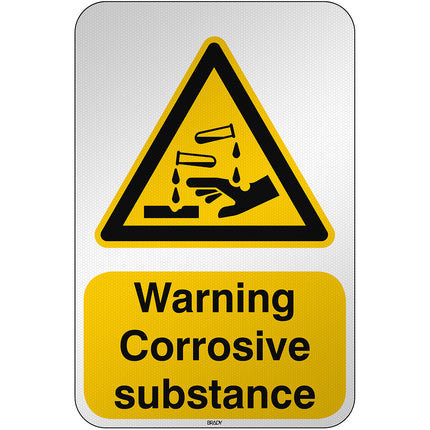 ISO Safety Sign  Warning Corrosive substance