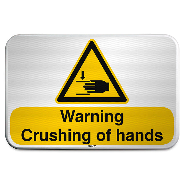 ISO Safety Sign  Warning Crushing of hands