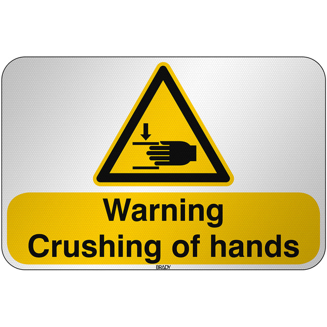ISO Safety Sign  Warning Crushing of hands