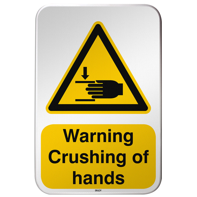 ISO Safety Sign  Warning Crushing of hands