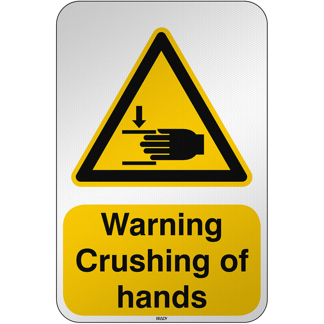 ISO Safety Sign  Warning Crushing of hands