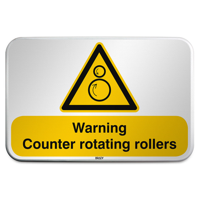 ISO Safety Sign  Warning Counter rotating rollers