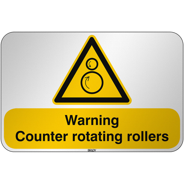 ISO Safety Sign  Warning Counter rotating rollers