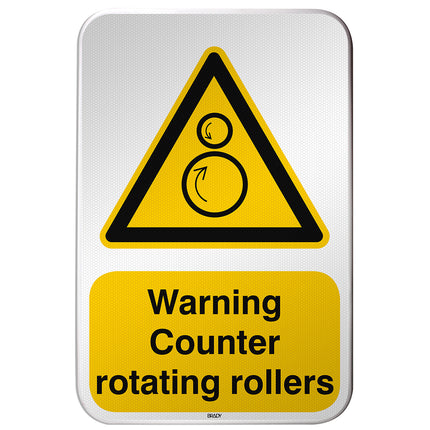 ISO Safety Sign  Warning Counter rotating rollers