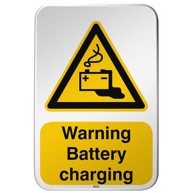 ISO Safety Sign  Warning  Battery charging