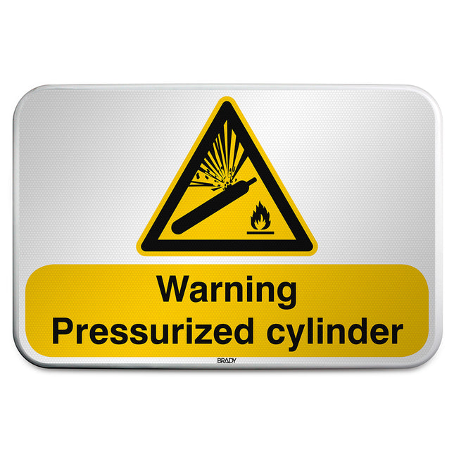 ISO Safety Sign  Warning Pressurized cylinder