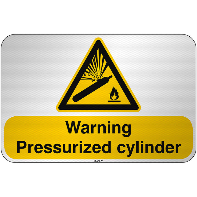 ISO Safety Sign  Warning Pressurized cylinder