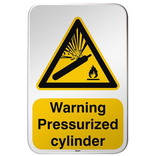 ISO Safety Sign  Warning Pressurized cylinder
