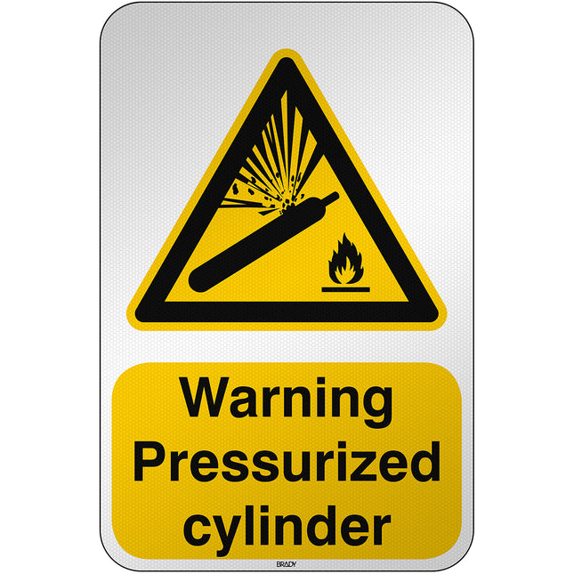 ISO Safety Sign  Warning Pressurized cylinder