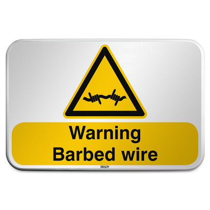 ISO Safety Sign  Warning Barbed wire