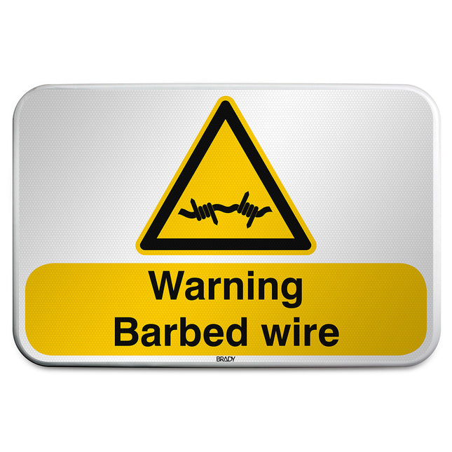 ISO Safety Sign  Warning Barbed wire